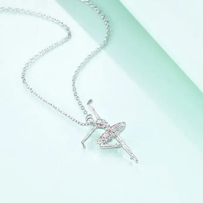 Elegant Fashion Creative Girl Necklace Ballet Sister Necklace Gift Suitable for Female Personality Creative Rainbow Dancer Dance Friendship Pendant Necklace Jewelry Suitable for Sister Friend Birthday Party Jewelry Anniversary Gift - WORLD TIME VISITS