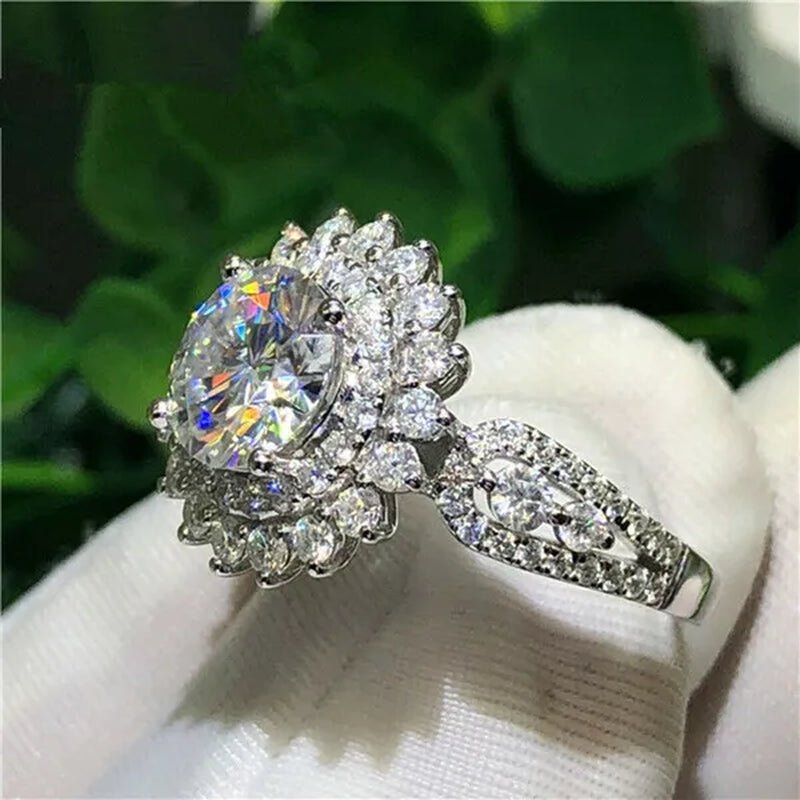 Elegant Woman 925 Sterling Silver Wedding Jewelry for Women Natural Gemstone Rings Noble Princess Engagement Diamond Ring Luxury Accessories Gift Size 4 - 12 Bague Femme - WORLD TIME VISITS