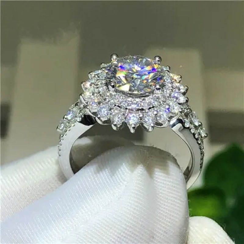Elegant Woman 925 Sterling Silver Wedding Jewelry for Women Natural Gemstone Rings Noble Princess Engagement Diamond Ring Luxury Accessories Gift Size 4 - 12 Bague Femme - WORLD TIME VISITS