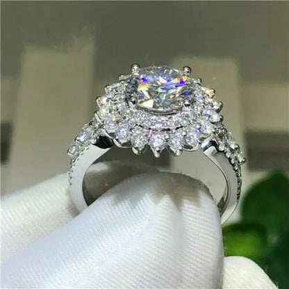 Elegant Woman 925 Sterling Silver Wedding Jewelry for Women Natural Gemstone Rings Noble Princess Engagement Diamond Ring Luxury Accessories Gift Size 4 - 12 Bague Femme - WORLD TIME VISITS