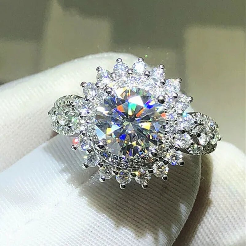 Elegant Woman 925 Sterling Silver Wedding Jewelry for Women Natural Gemstone Rings Noble Princess Engagement Diamond Ring Luxury Accessories Gift Size 4 - 12 Bague Femme - WORLD TIME VISITS
