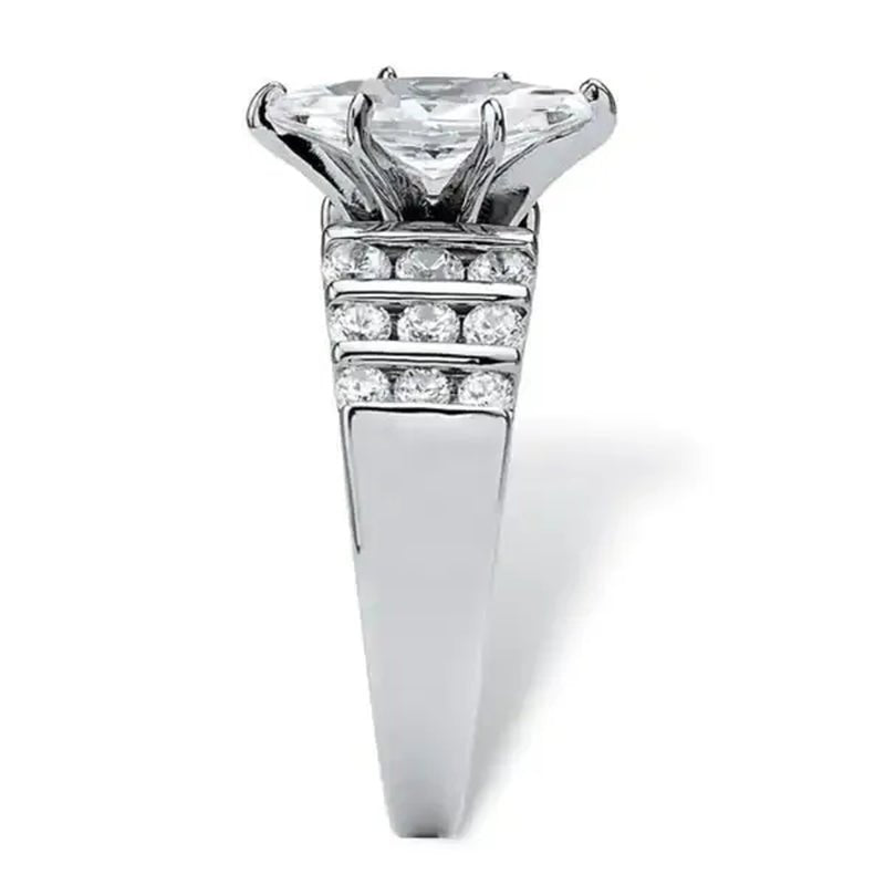 Exquisite Elegant Bridal Wedding Rings for Women Jewelry Micro Pave Diamond Claw Setting Marquise White Sapphire Rings - WORLD TIME VISITS