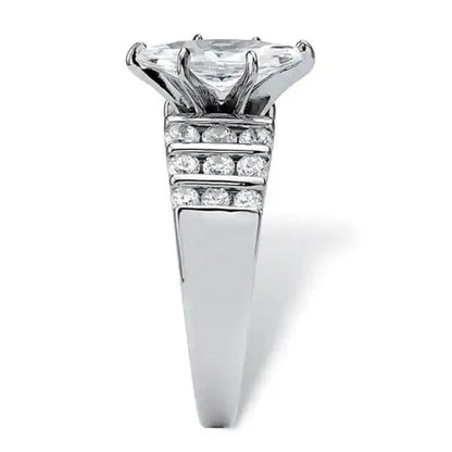 Exquisite Elegant Bridal Wedding Rings for Women Jewelry Micro Pave Diamond Claw Setting Marquise White Sapphire Rings - WORLD TIME VISITS