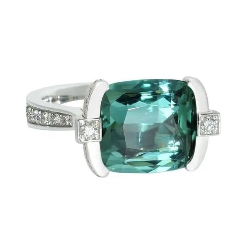 Exquisite Women's 925 Sterling Silver Tsavorite Ring Princess Bride Wedding Engagement Band Jewelry Rings Size 5 - 11 - WORLD TIME VISITS