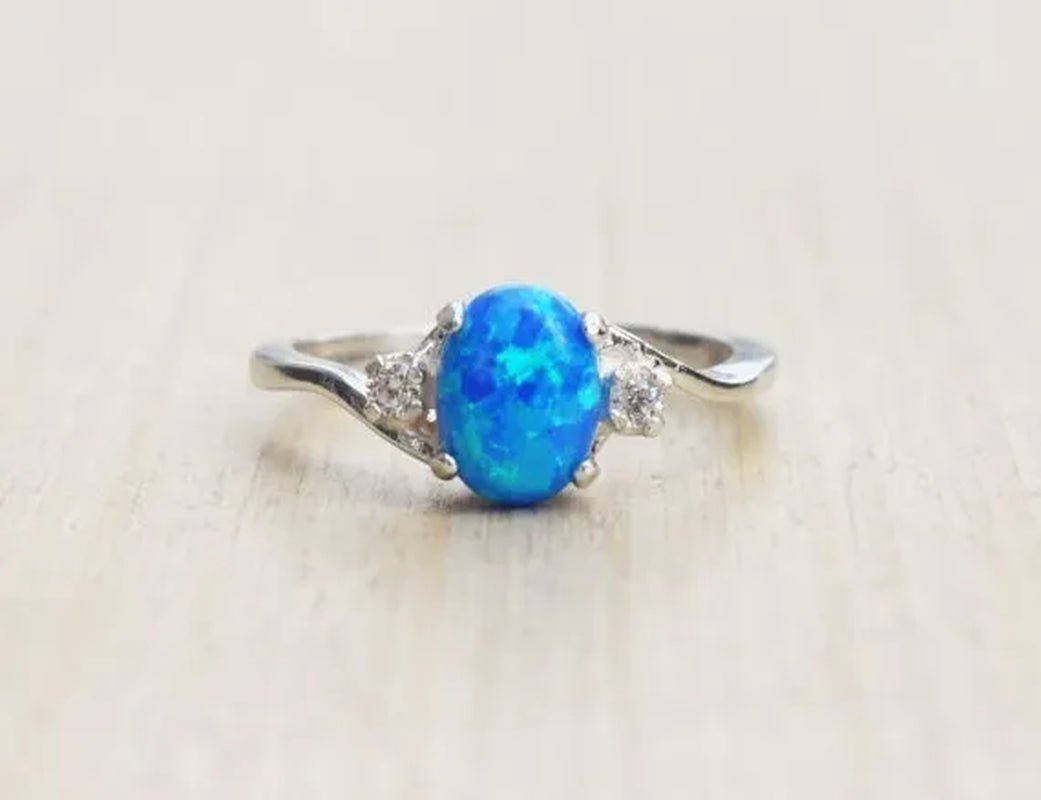 Exquisite Women's Ring Oval Cut Fire Opal Diamond Jewelry Birthday Proposal Gift Bridal Engagement Party Band Rings Size 5 - 11 - WORLD TIME VISITS