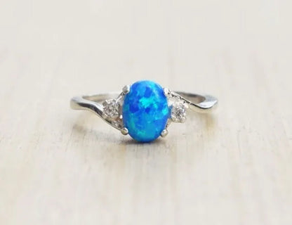 Exquisite Women's Ring Oval Cut Fire Opal Diamond Jewelry Birthday Proposal Gift Bridal Engagement Party Band Rings Size 5 - 11 - WORLD TIME VISITS