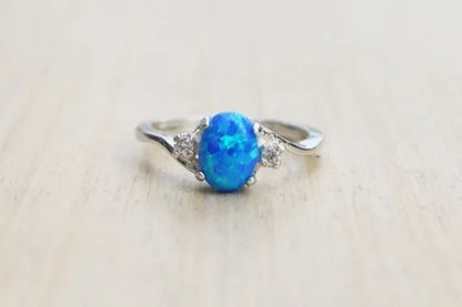 Exquisite Women's Ring Oval Cut Fire Opal Diamond Jewelry Birthday Proposal Gift Bridal Engagement Party Band Rings Size 5 - 11 - WORLD TIME VISITS