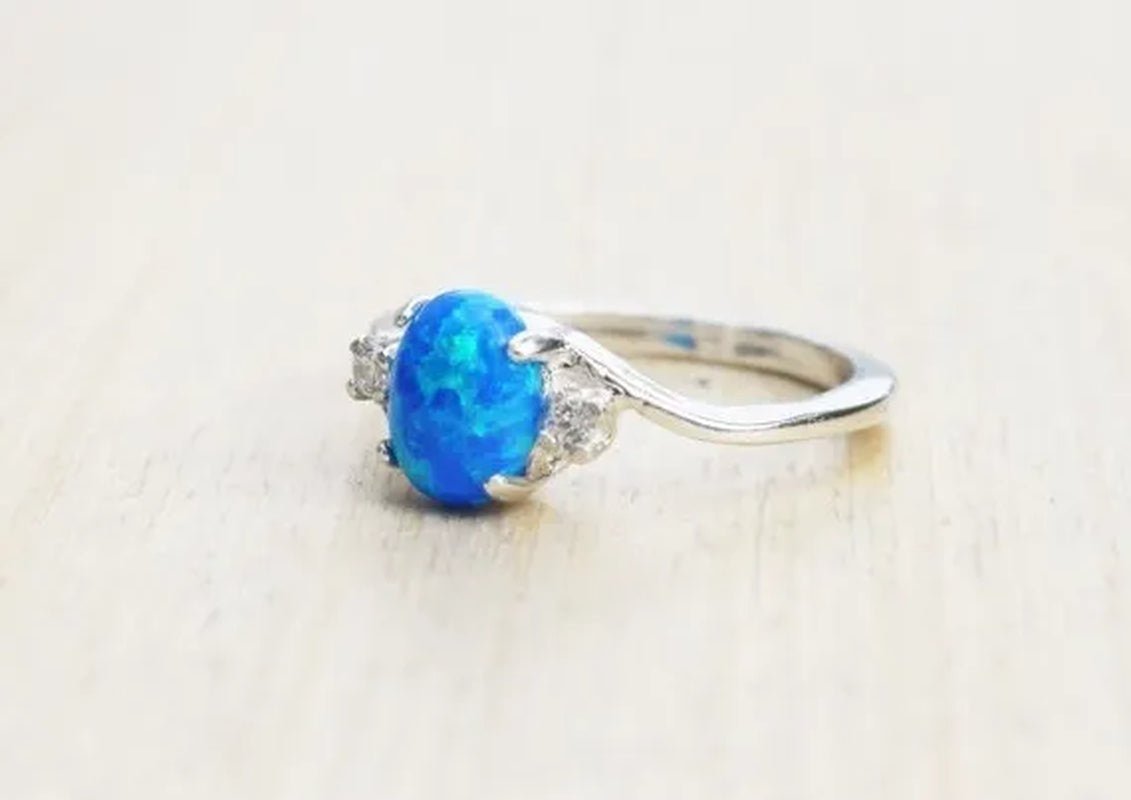 Exquisite Women's Ring Oval Cut Fire Opal Diamond Jewelry Birthday Proposal Gift Bridal Engagement Party Band Rings Size 5 - 11 - WORLD TIME VISITS