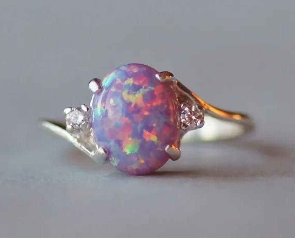 Exquisite Women's Ring Oval Cut Fire Opal Diamond Jewelry Birthday Proposal Gift Bridal Engagement Party Band Rings Size 5 - 11 - WORLD TIME VISITS