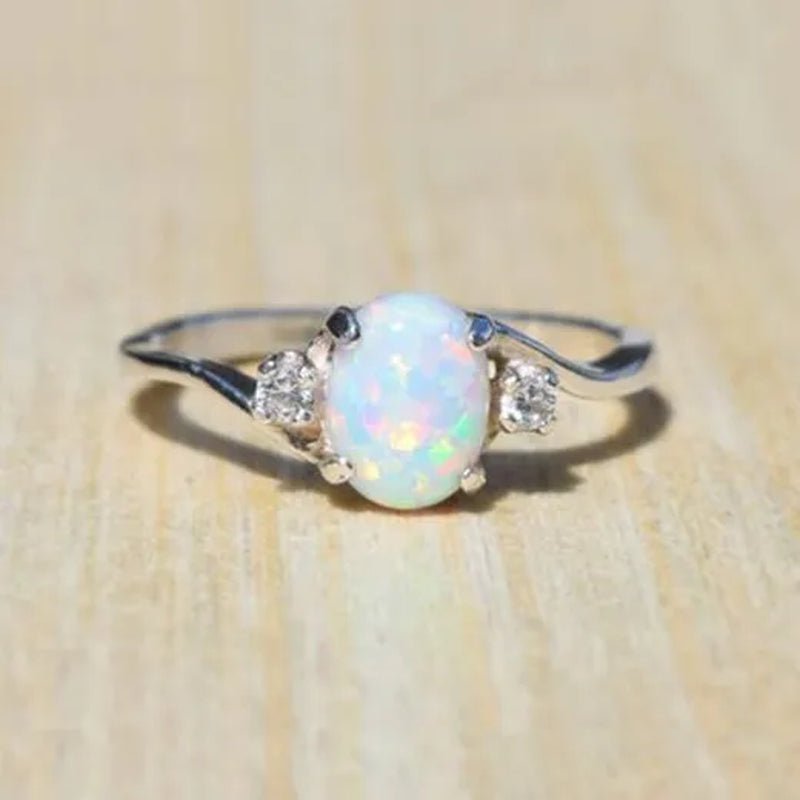 Exquisite Women's Ring Oval Cut Fire Opal Diamond Jewelry Birthday Proposal Gift Bridal Engagement Party Band Rings Size 5 - 11 - WORLD TIME VISITS
