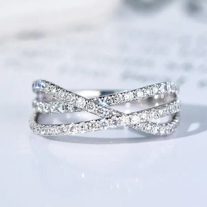 Exquisite Zircon Band Fashion 925 Silver Rings for Women Bride Proposal Engagement Party Accessories Female Wedding Promise Ring Anniversary Gift - WORLD TIME VISITS