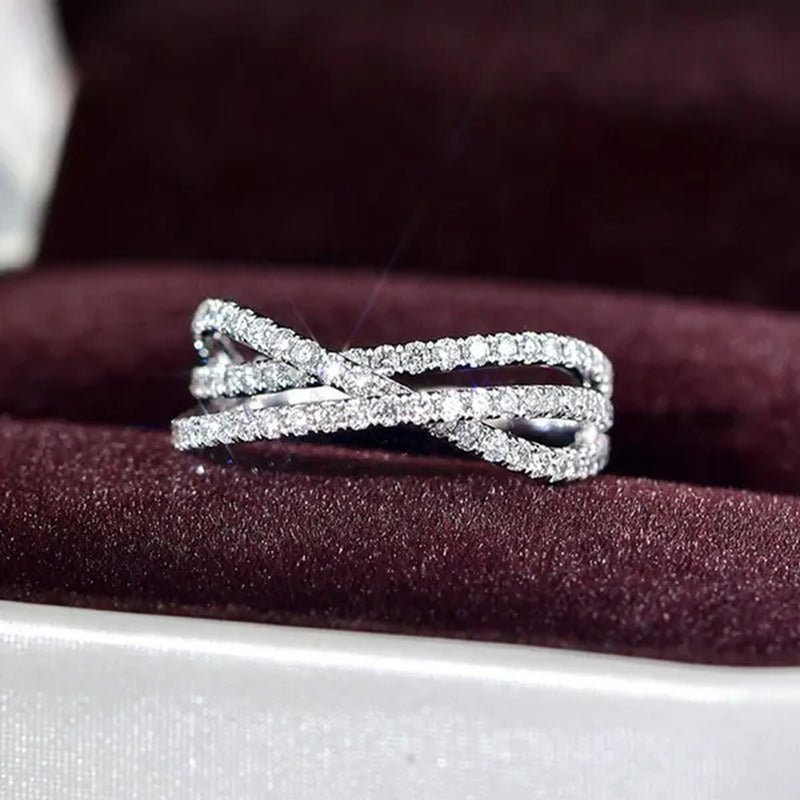 Exquisite Zircon Band Fashion 925 Silver Rings for Women Bride Proposal Engagement Party Accessories Female Wedding Promise Ring Anniversary Gift - WORLD TIME VISITS