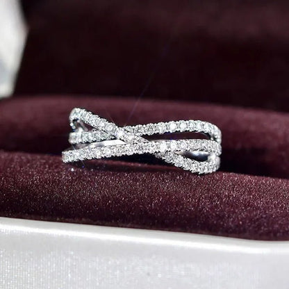 Exquisite Zircon Band Fashion 925 Silver Rings for Women Bride Proposal Engagement Party Accessories Female Wedding Promise Ring Anniversary Gift - WORLD TIME VISITS