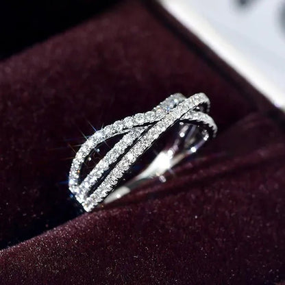 Exquisite Zircon Band Fashion 925 Silver Rings for Women Bride Proposal Engagement Party Accessories Female Wedding Promise Ring Anniversary Gift - WORLD TIME VISITS