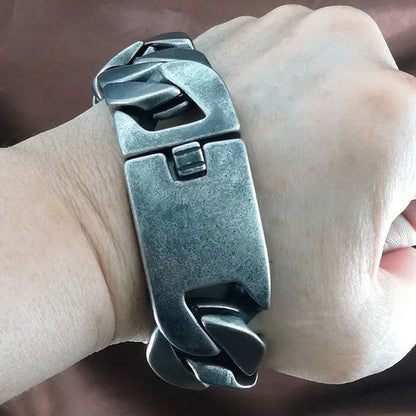 Heavy 24Mm Width 18 20 22 24 26Cm Length Retro Tone Hip Hop Cuban Bracelet B278-24Mm