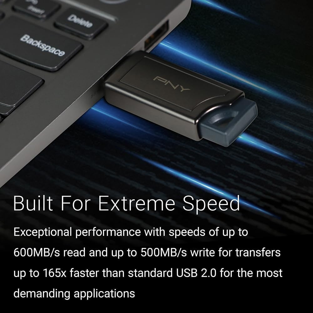 1TB PRO Elite V2 USB 3.2 Gen 2 Flash Drive – 600Mb/S, Gunmetal
