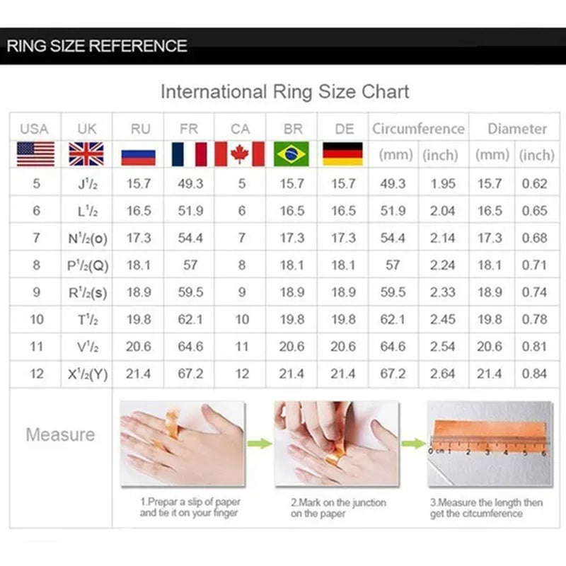 Fashion Bride Jewelry Gorgeous 925 Sterling Silver White Sapphire Eternal Diamond Ring Female Wedding Proposal Engagement Anniversary Party Accessories Gift Promise Rings Size 4-12 Bague Femme