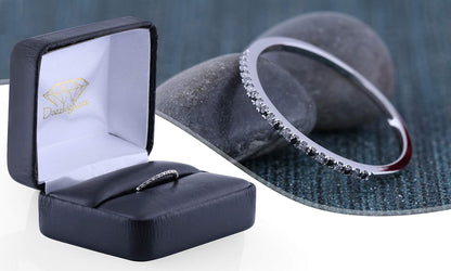 0.09 Carat (Ctw) round Black & White Alternate Diamond Dainty Stackable Wedding Band for Women in Gold