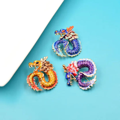 Enamel Creative Dragon Brooch For Women Child Brooches Pin Winter Desgin Party Gift