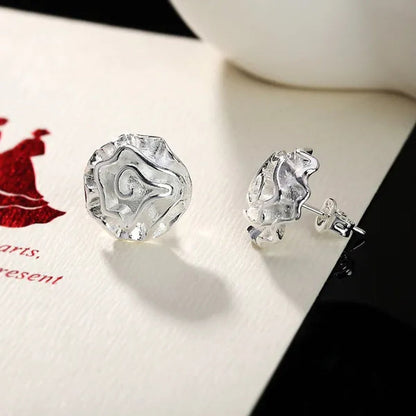 Women'S Fashion 925 Sterling Silver Rose Flower Earrings Elegant Necklace Rings Bracelets Bangle Bridal Wedding Jewelry Set