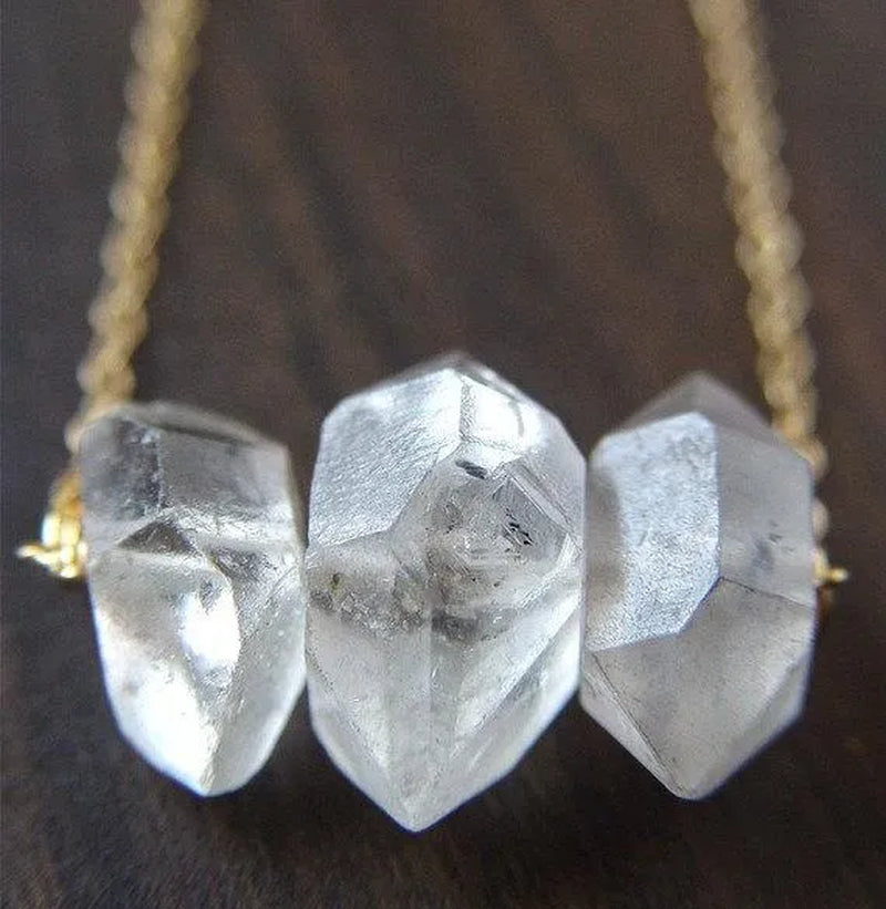 Herkimer Diamond Trio Necklace Gold Filled Necklace