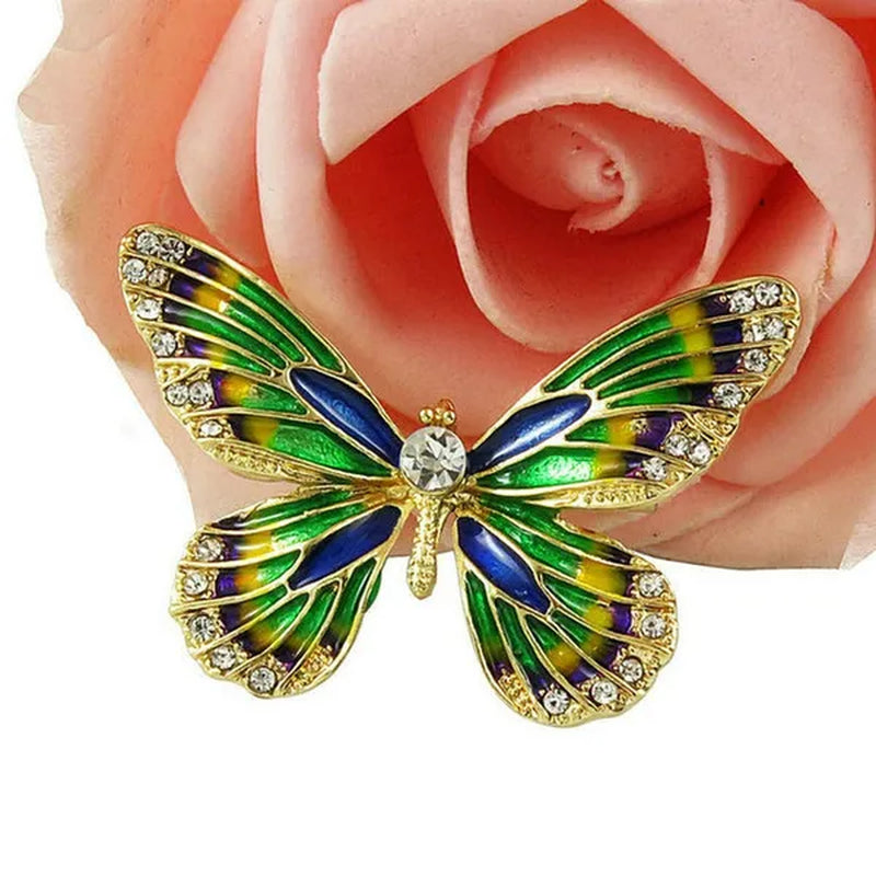Delysia King Fashion Women Butterfly Brooch Ladies Perfect Rhinestone Crystal Bandana Brooch and Brooch