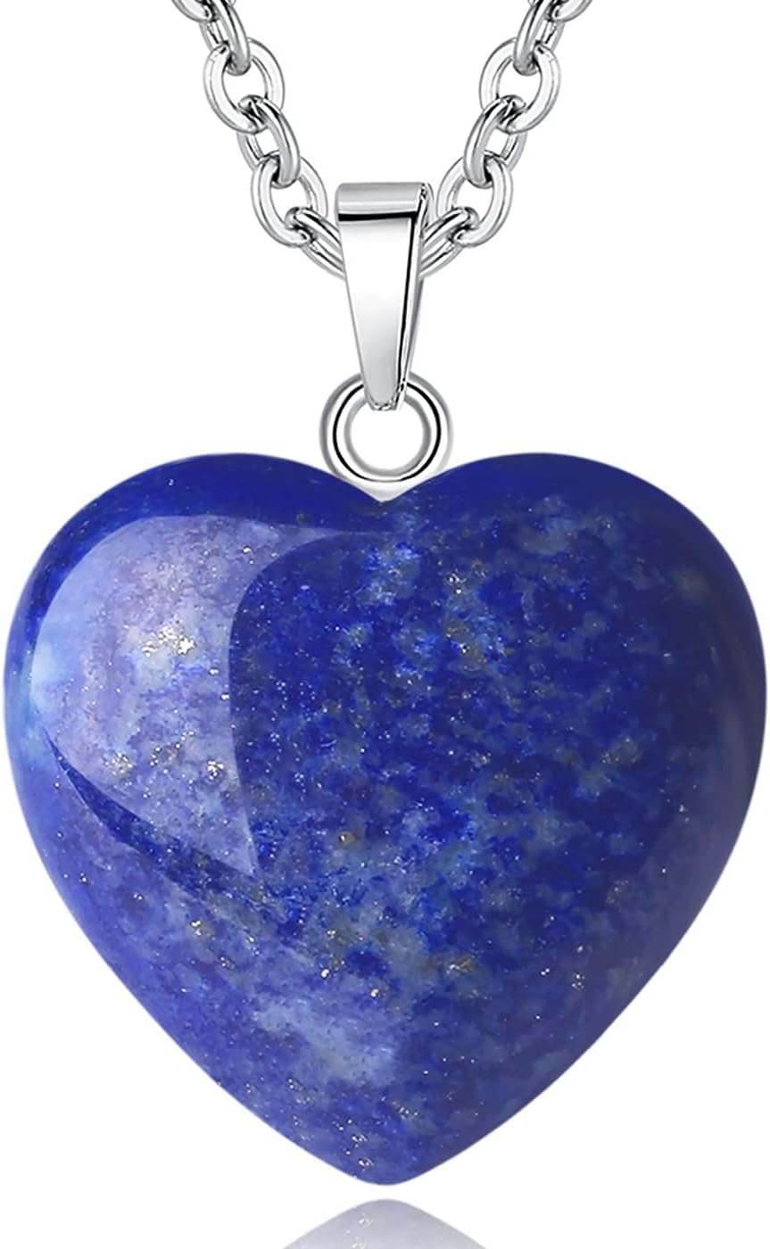 Crystal Necklace Quartz Healing Crystals Necklaces for Women Mothers Day Gift Quartz Heart Love Gemstone