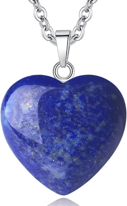 Crystal Necklace Quartz Healing Crystals Necklaces for Women Mothers Day Gift Quartz Heart Love Gemstone