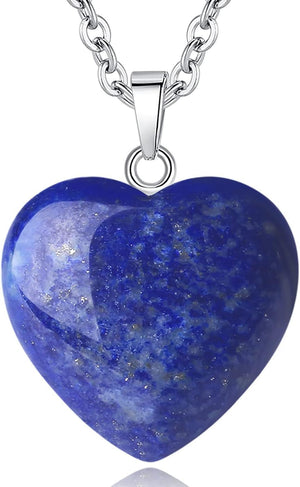 Lapis Lazuli Necklace Crystals Necklaces Heart Love Real Crystal Reiki Energy for Women Mothers Day Gift Christmas