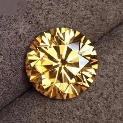 2Pcs/Set 6.5Mm 1Ct Yellow Diamond round Excellent Cut Loose Gemstone