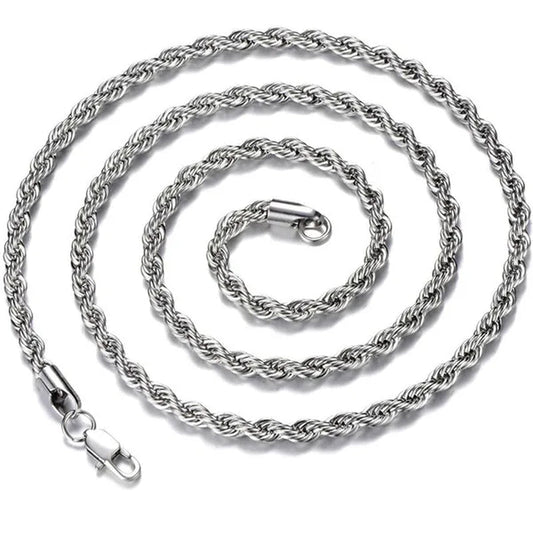 Diamond Cut 925 Sterling Silver Chain Rope Chain Italian Silver Necklace Chain for Women Men Super Shiny Durable 2MM-4MM