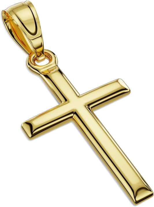 Exquisite Cross Necklace for Men and Women, Silver/Gold/Black Cross Chain with Top-Grade 316L Stainless Steel Cross Pendant, 18-24 Inch Box/Byzantine Chains