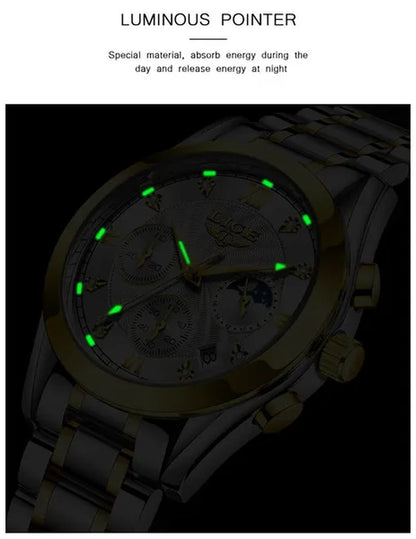 LIGE 2020 New Gold Watch Women Watches Ladies Creative Steel Women's Bracelet Watches Female Waterproof Clock Relogio Feminino