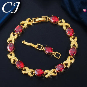 CANDICE Indian Luxury Wedding Party Bangle Jewelry with AAA CZ Stone Gold Plated X Shape Bracelet for Summer Fashion