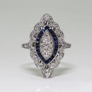 Antique Art Deco Big Ring Bridal Wedding Marriage Engagement Luxury Jewelry