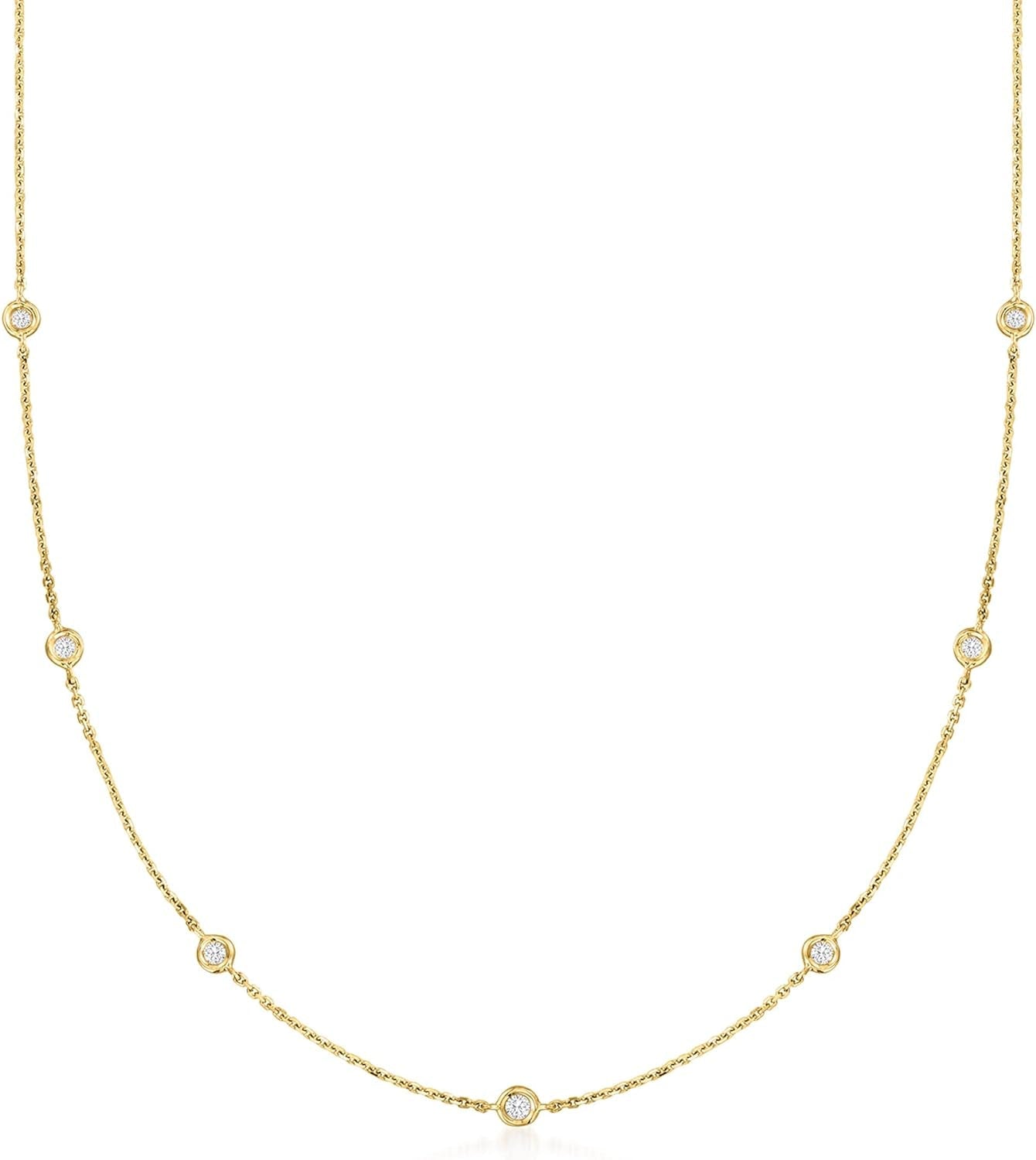 by  Diamond Station Necklace in 14Kt Gold