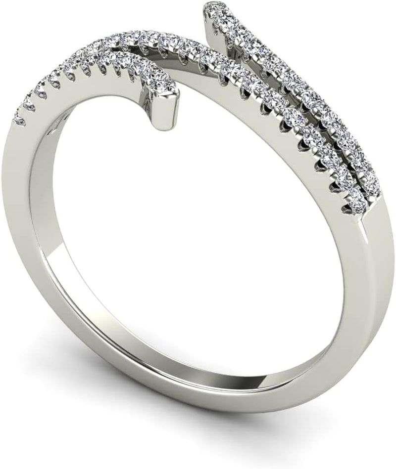 14K White Gold 1/5Ct. TDW Diamond Bypass Ring (H-I, I1-I2)