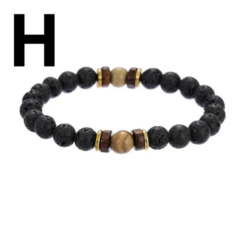 Luxury Fashion Men'S Creative Bead Bracelet Handwoven Adjustable Natural Stone Bead Bracelet Hip Hop Bracelet Men'S Jewelry Party Anniversary Gift Christmas Gift Jewelry - WORLD TIME VISITS