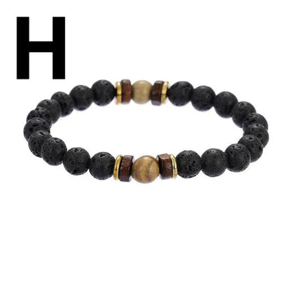 Luxury Fashion Men'S Creative Bead Bracelet Handwoven Adjustable Natural Stone Bead Bracelet Hip Hop Bracelet Men'S Jewelry Party Anniversary Gift Christmas Gift Jewelry - WORLD TIME VISITS