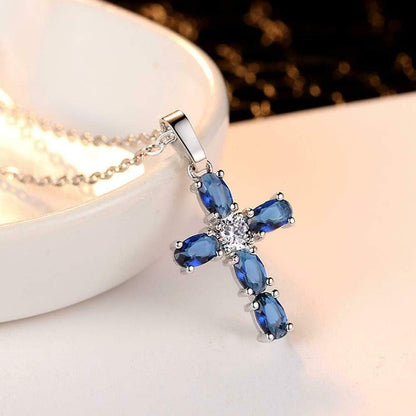 Cross Pendant Necklace Gold Plated Opal Pendant/Mystic Topaz Gemstone Pendant Criss Jewelry