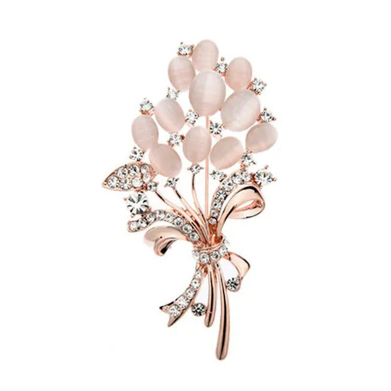 New Fashionable Opal Stone Flower Brooch Pin Garment Accessories Birthday Gift brooches for women  rhinestone brooch Pin Jewelry Gift Arrow