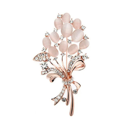 New Fashionable Opal Stone Flower Brooch Pin Garment Accessories Birthday Gift brooches for women  rhinestone brooch Pin Jewelry Gift Arrow