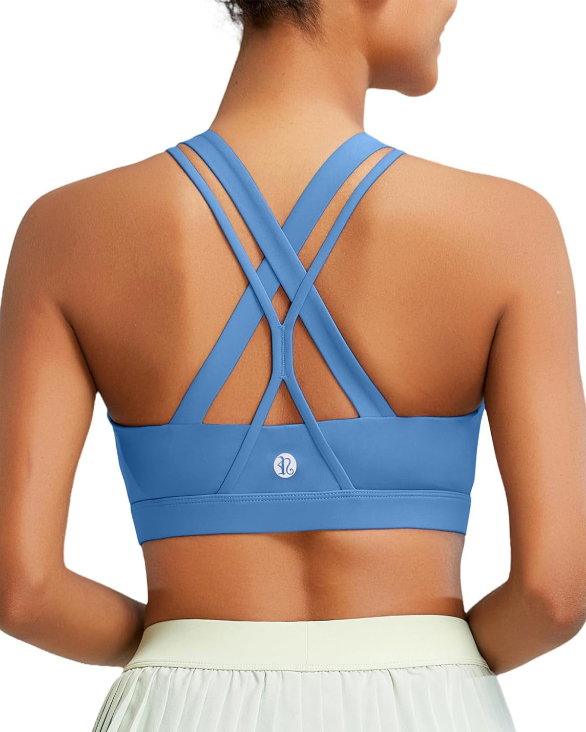 Sports Bra for Women, Medium-High Support Criss-Cross Back Strappy Padded Sports Bras Supportive Workout Tops