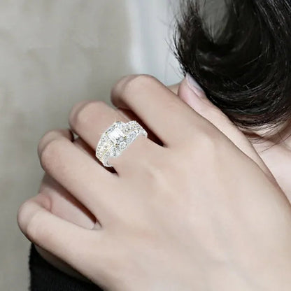 3 pieces/set Super Pretty Women's Fashion Crystal Ring Set Anniversary Gift Engagement Bride Wedding Ring Jewelry Set Size 5-11 - WORLD TIME VISITS