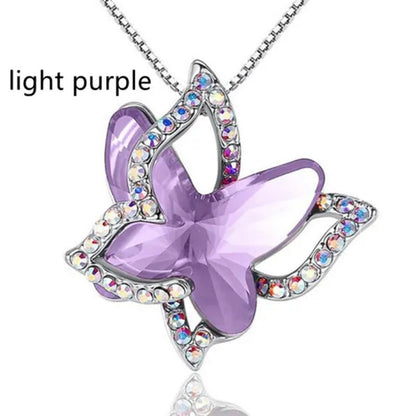 Fashion Crystal Butterfly Necklace Zircon Hollow Out Butterfly Pendant Engagement Necklaces for Women Insect Butterfly Jewelry Charm Accessories Birthday Party Anniversary Gift - WORLD TIME VISITS
