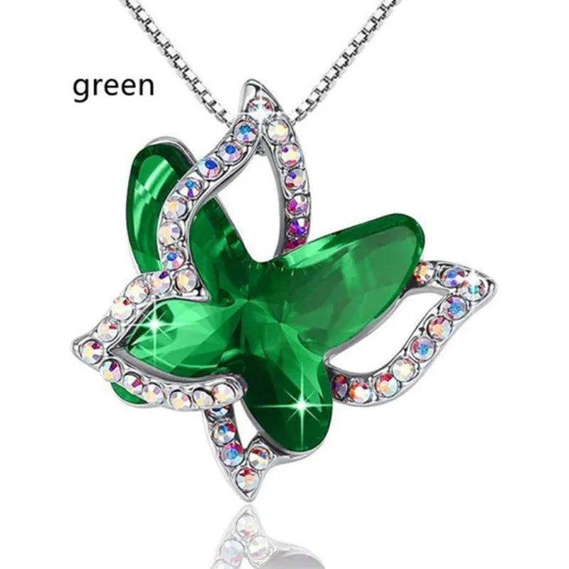 Fashion Crystal Butterfly Necklace Zircon Hollow Out Butterfly Pendant Engagement Necklaces for Women Insect Butterfly Jewelry Charm Accessories Birthday Party Anniversary Gift - WORLD TIME VISITS