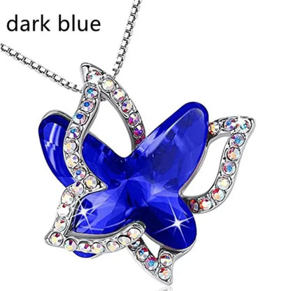 Fashion Crystal Butterfly Necklace Zircon Hollow Out Butterfly Pendant Engagement Necklaces for Women Insect Butterfly Jewelry Charm Accessories Birthday Party Anniversary Gift - WORLD TIME VISITS