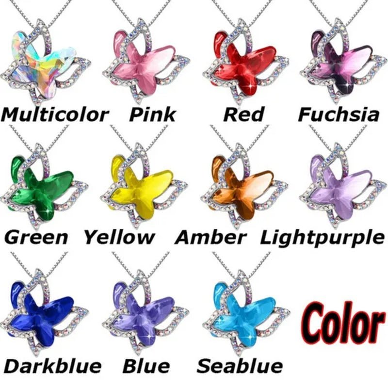 Fashion Crystal Butterfly Necklace Zircon Hollow Out Butterfly Pendant Engagement Necklaces for Women Insect Butterfly Jewelry Charm Accessories Birthday Party Anniversary Gift - WORLD TIME VISITS