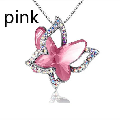 Fashion Crystal Butterfly Necklace Zircon Hollow Out Butterfly Pendant Engagement Necklaces for Women Insect Butterfly Jewelry Charm Accessories Birthday Party Anniversary Gift - WORLD TIME VISITS