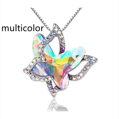 Fashion Crystal Butterfly Necklace Zircon Hollow Out Butterfly Pendant Engagement Necklaces for Women Insect Butterfly Jewelry Charm Accessories Birthday Party Anniversary Gift - WORLD TIME VISITS